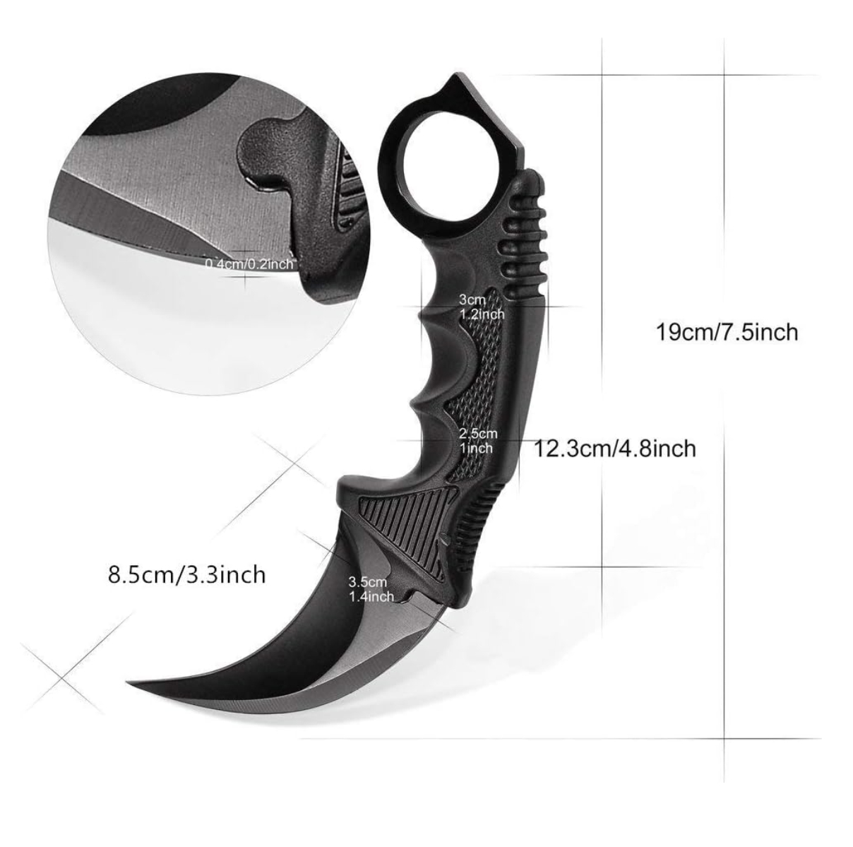 Miniatura 5 de Cuchillo Karambit táctico de acero Milit